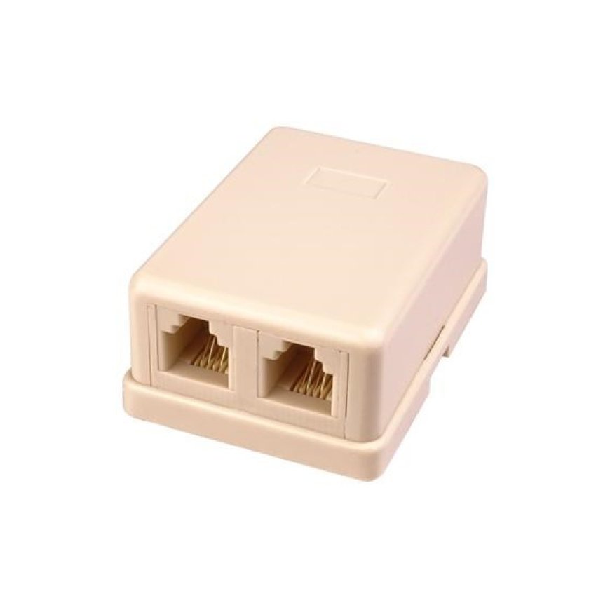 PremiumCord Wall Phone Socket 2xRJ11 Adhesive – 2