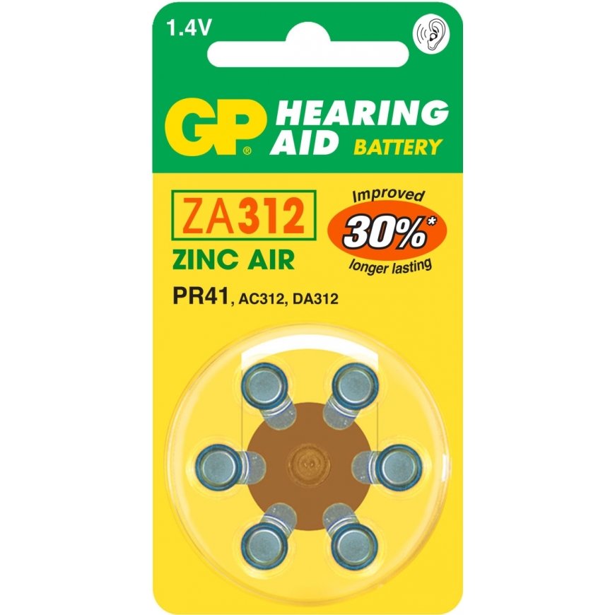 GP Batteries Hearing Aid ZA312 Батарейка одноразового использования PR41 Воздушно-цинковый
