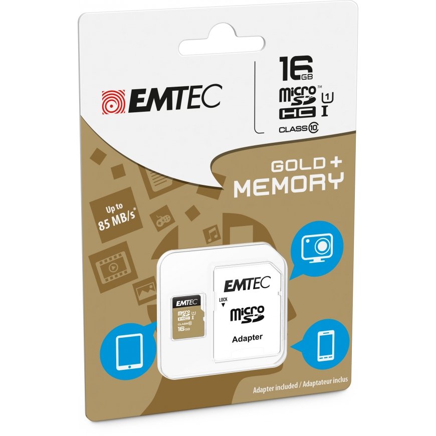 Emtec microSD Class10 Gold+ 16GB MicroSDHC Luokka 10 – 2