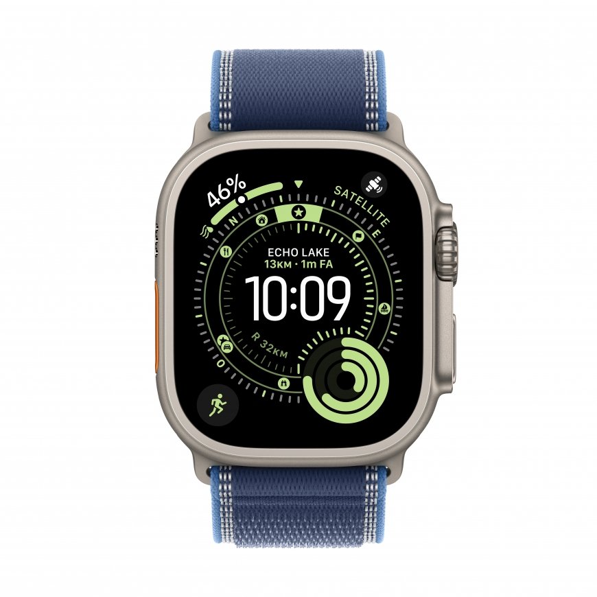 Apple Watch Ultra 3 GPS + Cellular 49mm Natural Titanium Case with Blue/Bright Blue Trail Loop - M/L – 2