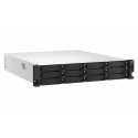 QNAP TS-H1887XU-RP NAS Teline ( 2U ) Intel Xeon E E-2336 32 GB DDR4 0 TB QuTS hero musta, Valkoinen