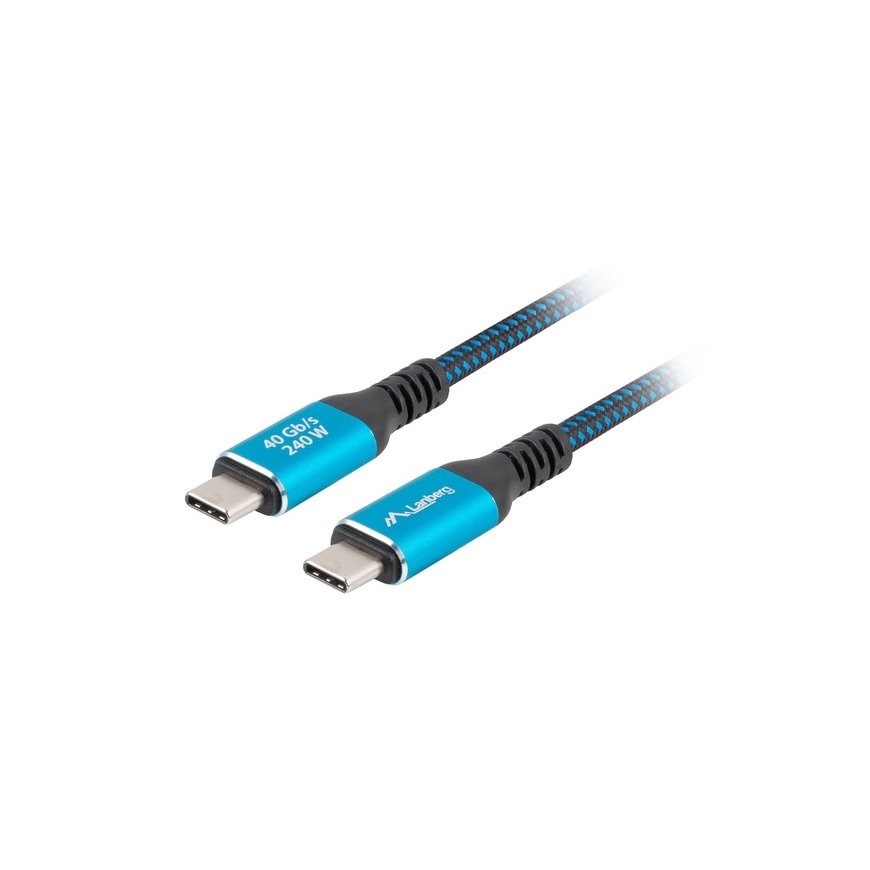 Lanberg CA-CMCM-45CU-0020-BK USB cable 2 m USB C Black, Blue