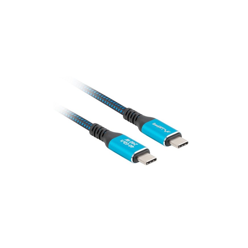 Lanberg CA-CMCM-45CU-0020-BK USB-kaabel 2 m USB C Must, Sinine – 3