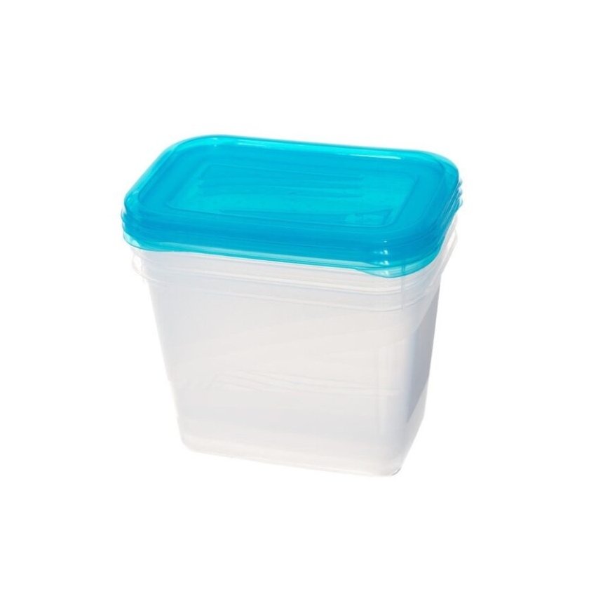 Rectangulāru pārtikas konteineru komplekts 3x1L Fredo "Fresh" caurspīdīgs