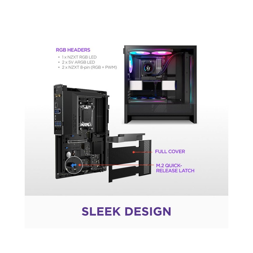 NZXT N7 B850 AMD B850 AM5 lizdas ATX – 2