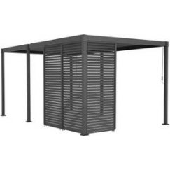 Tamsiai pilka MIRADOR-80/88 žaliuzių sienelė pavėsinei.