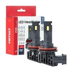 LED žibintų lemputės F25 Sidabrinis FULL CANBUS H8/H9/H11/H16 62W 12V 24V AMIO-04705