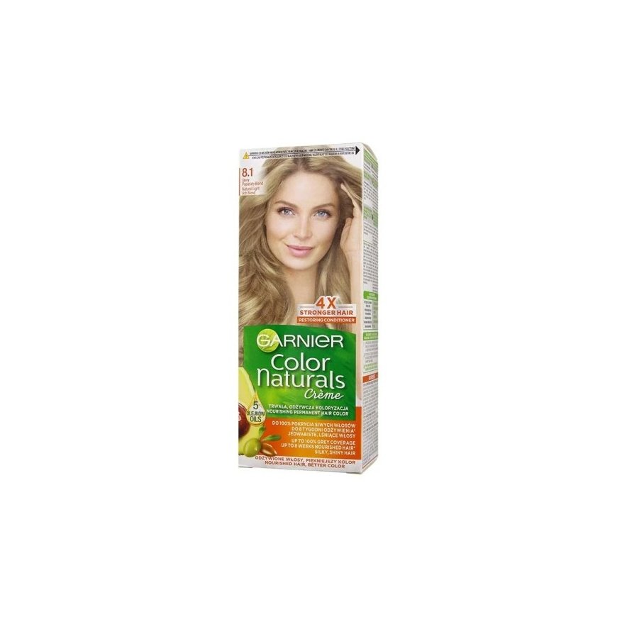 GARNIER Color Naturals plaukų dažai Nr. 8.1 - Peleniniai šviesiai blondinai 1 pak