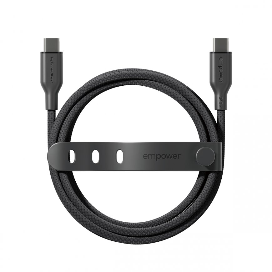 PanzerGlass empower™ by ® Racing 240W USB-C to USB-C Cable | USB 2.0 | 2M | Space Black USB kabelis – 4