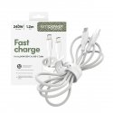 PanzerGlass empower™ by ® Racing 240W USB-C to USB-C Cable | USB 2.0 | 1.2M | Silver White USB kabel PanzerGlass empower™ by ® Racing 240W USB-C to USB-C Cable | USB 2.0 | 1.2M | Silver White USB kabel