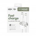 PanzerGlass empower™ by ® Racing 240W USB-C to USB-C Cable | USB 2.0 | 2M | Silver White PanzerGlass empower™ by ® Racing 240W USB-C to USB-C Cable | USB 2.0 | 2M | Silver White