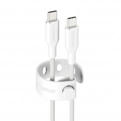 PanzerGlass empower™ by ® Racing 60W USB-C to USB-C Cable | USB 2.0 | 2M | Silver White USB кабель Белый