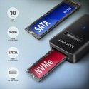 Axagon ADM2-AM USB-A 10Gbps - M.2 NVMe & SATA SSD adaptér, kabelis USB-A 10cm SSD korpusas Juoda Axagon ADM2-AM USB-A 10Gbps - M.2 NVMe & SATA SSD adaptér, kabelis USB-A 10cm SSD korpusas Juoda