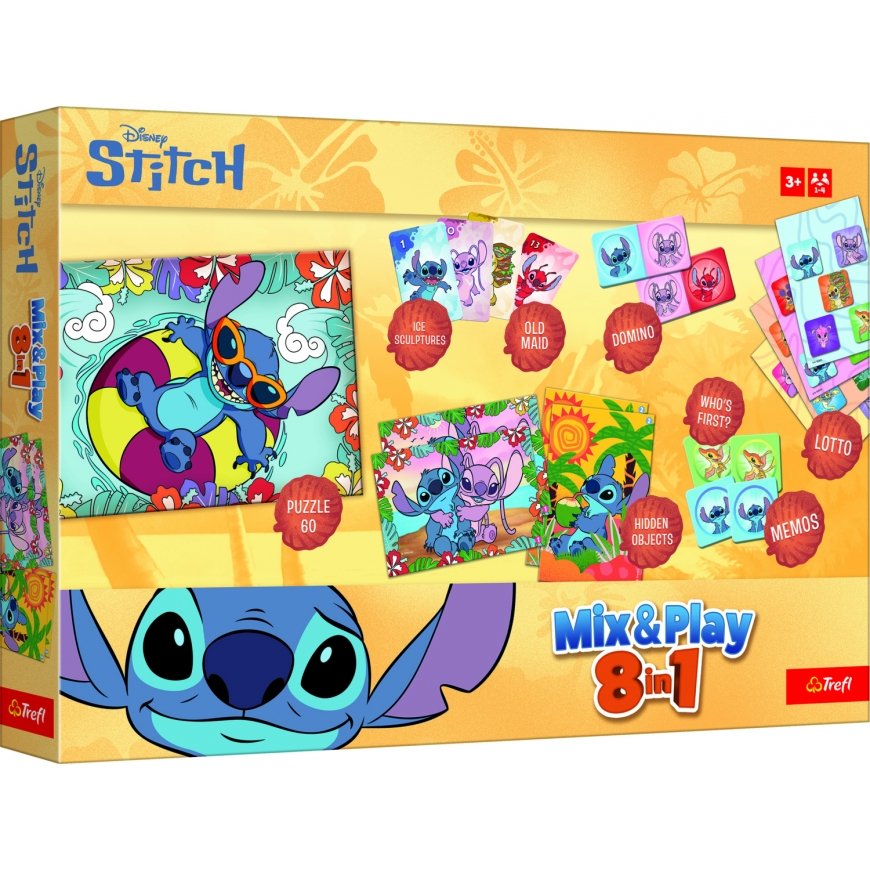 TREFL DISNEY STITCH lauamängude komplekt 8in1 Mix&play