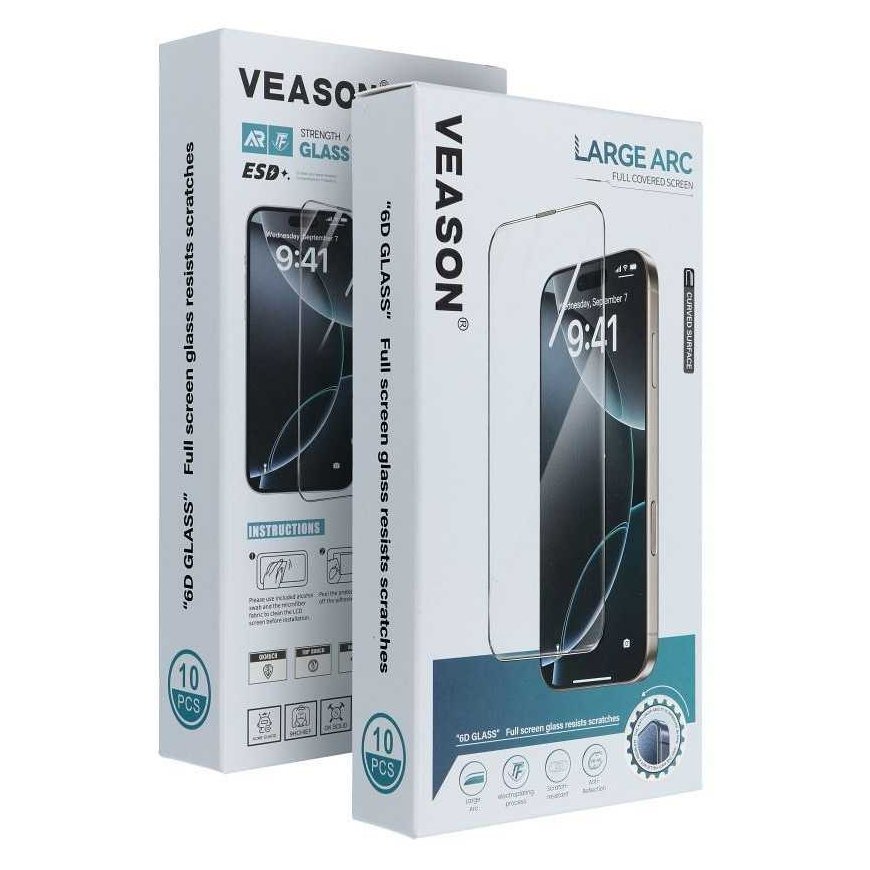 6D Pro Veason klaas (SET 10in1) - mõeldud Apple iPhone 13 Pro Max / 14 Plus must – 2