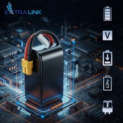 Extralink LIPO BATTERY 1800MAH 4S WITH XT60 130C FOR FPV DRONES, RC WEHICLES