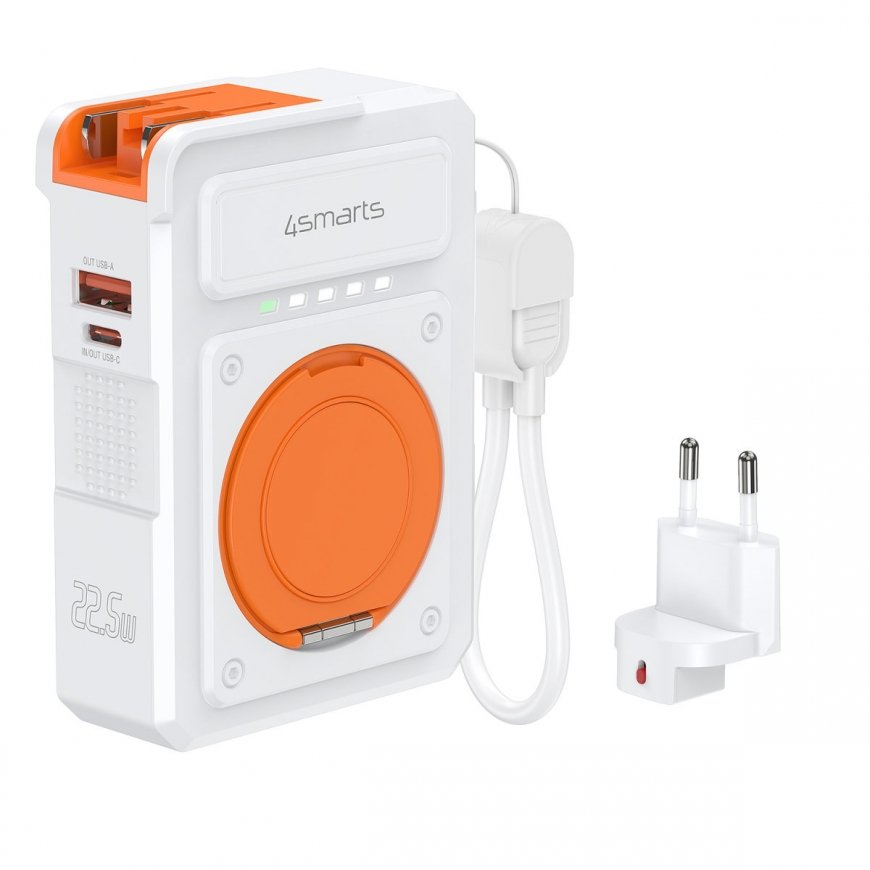 4smarts 541384 power bank Lithium Polymer (LiPo) 10000 mAh Wireless charging Orange, White