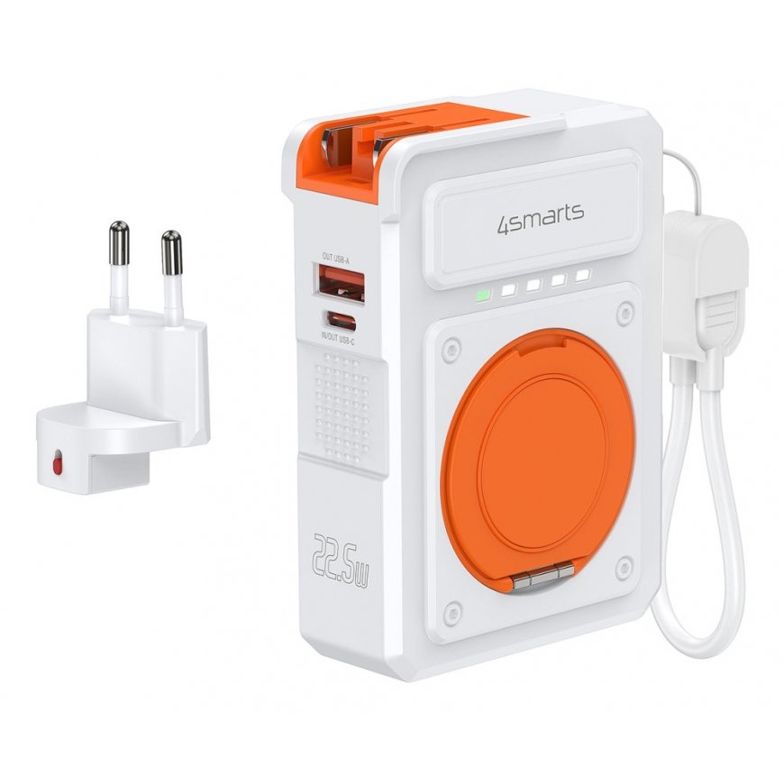 4smarts 541384 power bank Lithium Polymer (LiPo) 10000 mAh Wireless charging Orange, White – 4