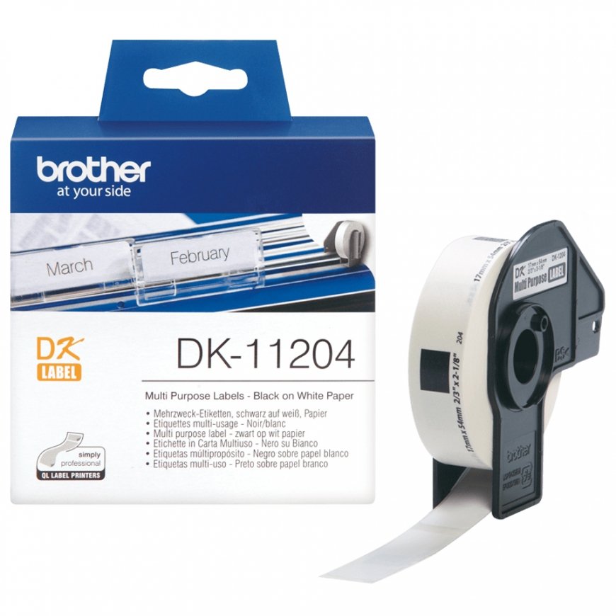 Brother DK-11204 marķēšanas lenta Melns uz