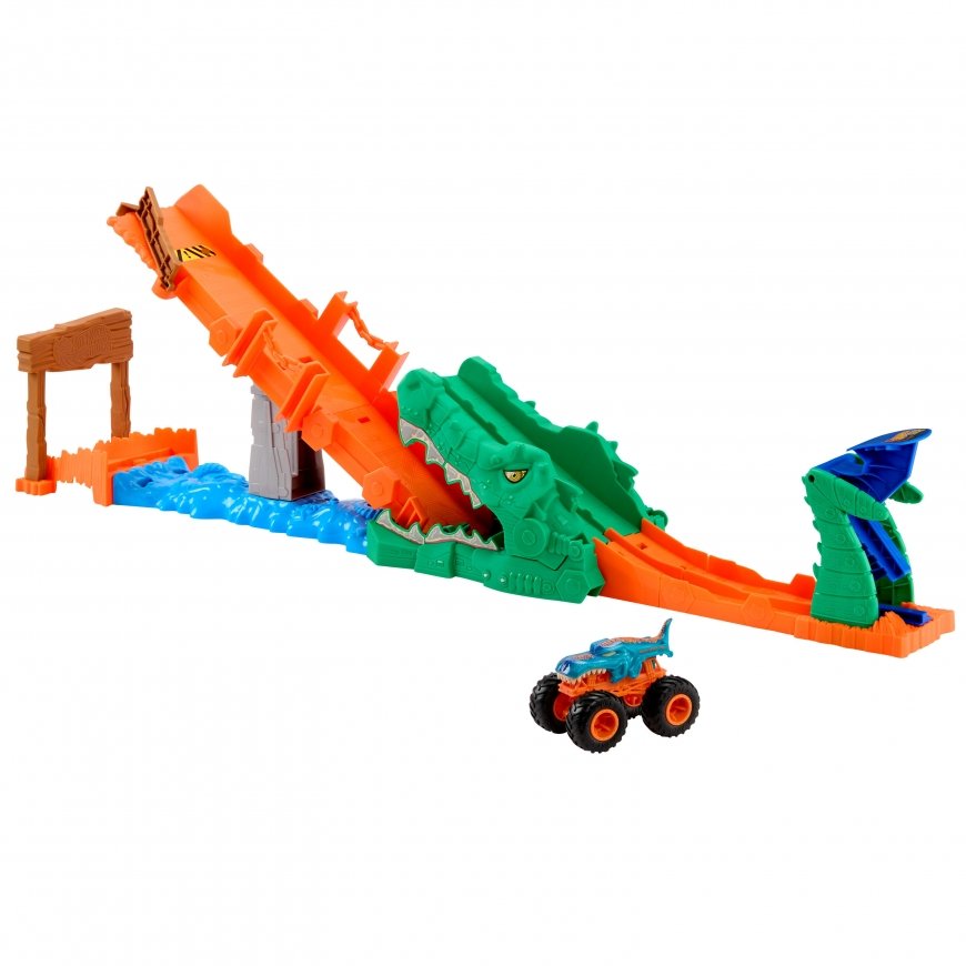 Hot Wheels Monster Trucks CROCODILE CRASH CHALLENGE Playset – 5