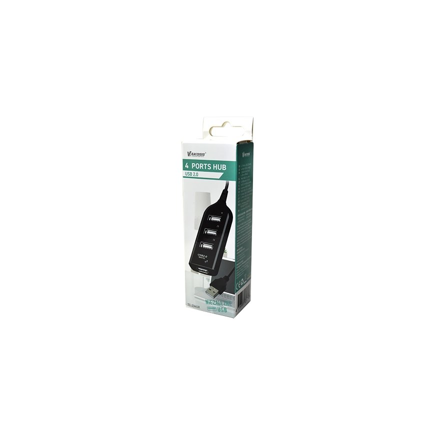Vakoss TC-234UX jaotur USB 2.0 Must – 3