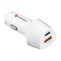 Forcell Car Charger (CC50-1A1C) (1xUSB-C 1xUSB 5A 38W) white