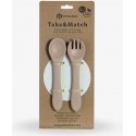 Petite&Mars Take&Match - silicone utensils set | Desert Sand
