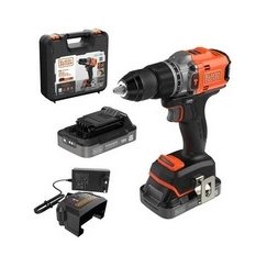 Black & Decker smūginis akumuliatoriline wiertarko-wkrętarka, 50Nm, 18V POWERCONNECT, must & Decker [BLD683D2XK-QW] 2x2,0Ah, kan