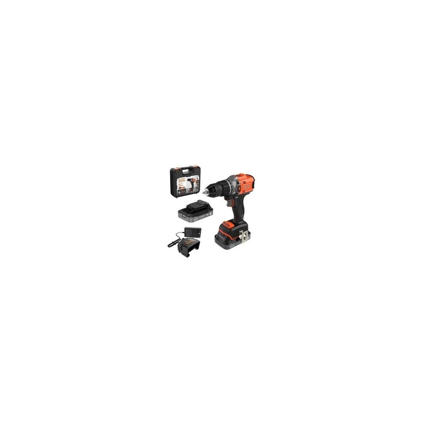 Black & Decker cordless drill driver, 50Nm, 18V POWERCONNECT, Black & Decker [BLD683D2XK-QW] 2x2.0Ah, case