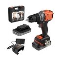 Black & Decker akumulatora urbis-atskrūvējs, 50Nm, 18V POWERCONNECT, [BLD683D2XK-QW] 2x2,0Ah, soma