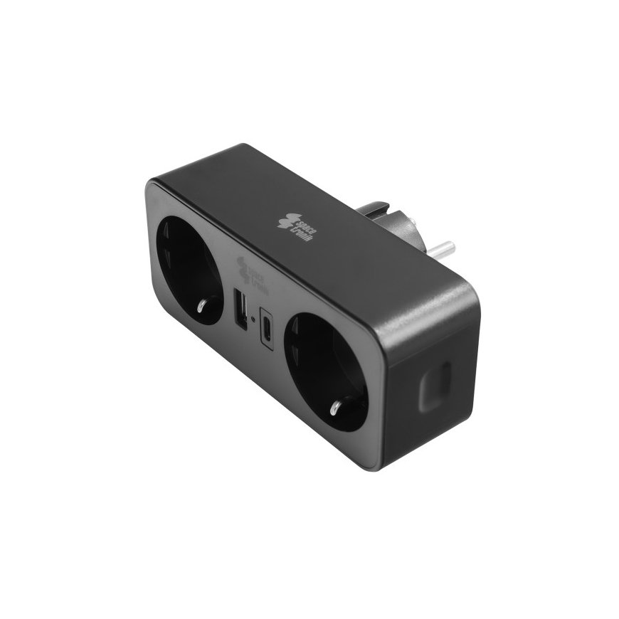Spacetronik Toiteplokk 2xAC 1xUSB 1xUSB-C SPS-PS01B