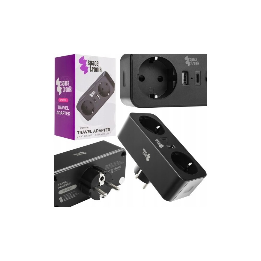 Spacetronik Блок питания 2xAC 1xUSB 1xUSB-C SPS-PS01B – 2