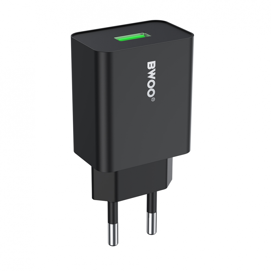 BWOO wall charger CDA249 5V 2,4A USB-A, black – 2