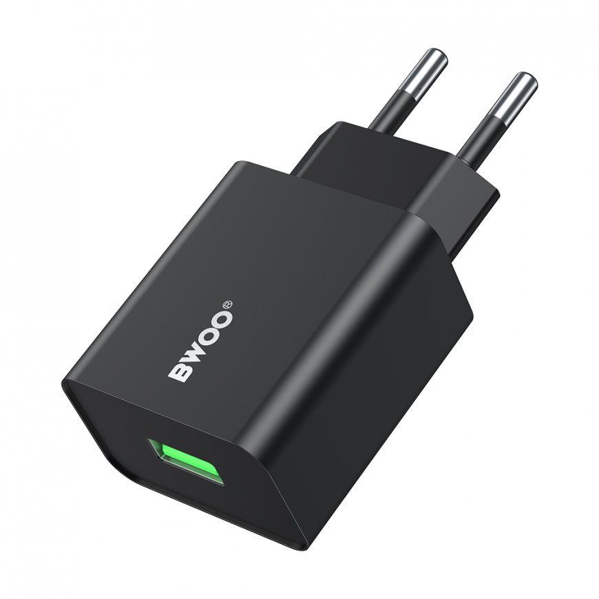 BWOO wall charger CDA249 5V 2,4A USB-A, black – 3