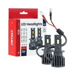 LED žibintų lemputės F25 Sidabrinis FULL CANBUS H3 52W 12V 24V AMIO-04702