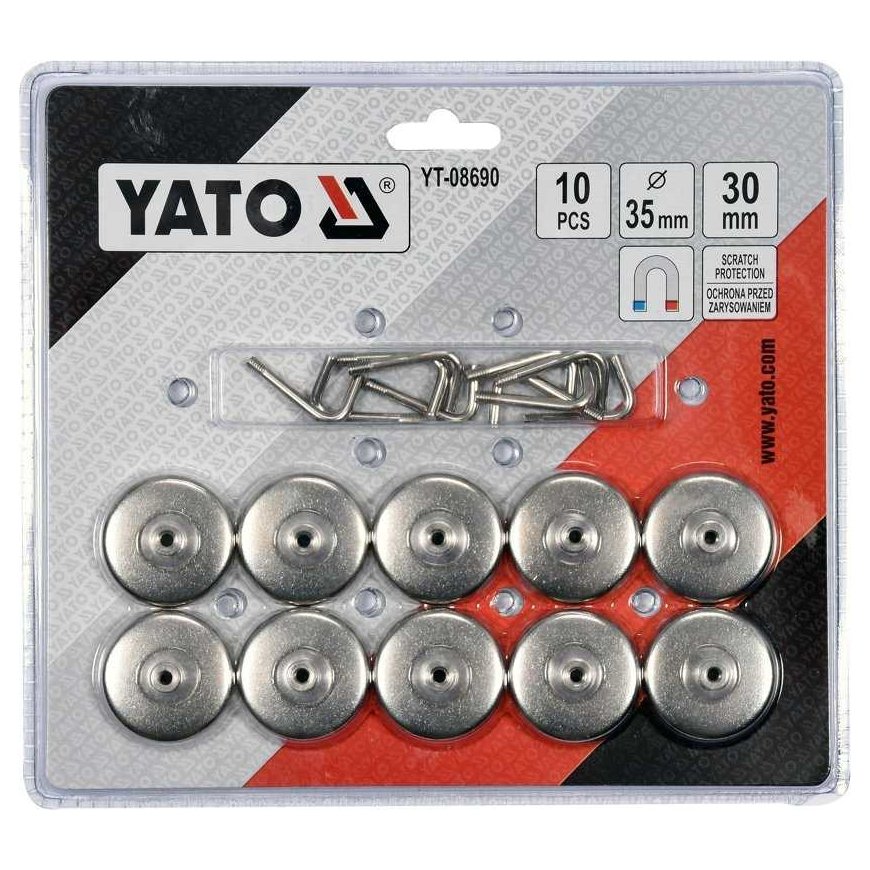 Yato Toya Sa Lenkijoje magnetinių kabliukų rinkinys | 10 vnt. (YT-08690)