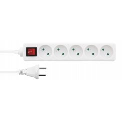 Deltaco 5-Socket Extension Lead NORDIC QUALITY with Switch (D), 1m / 322124