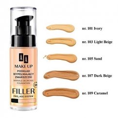 AA Make Up Filler raukšlių mažinimo fondas Pro Age System 107 Tamsiai rusvas, 30 ml