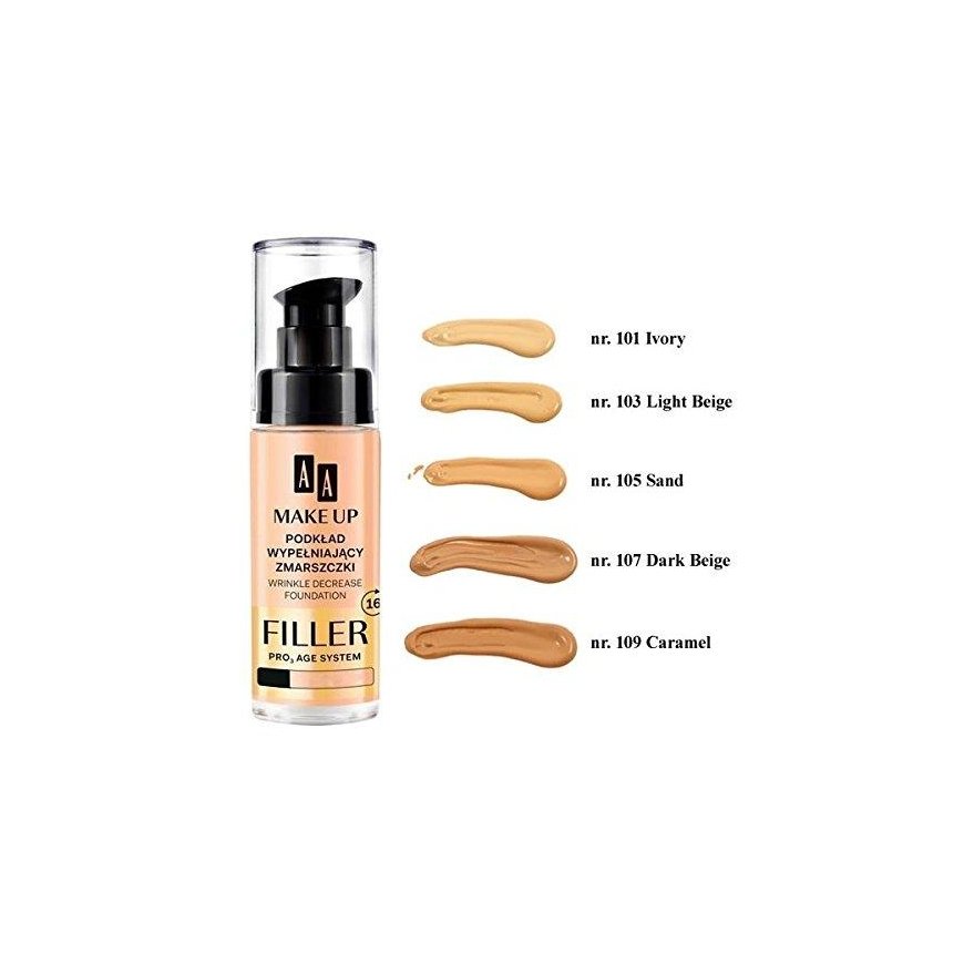AA Make Up Filler Kortsukortsustaja Aluse põhjas Pro Age System 107 Tume rusvai gelsvas, 30 ml