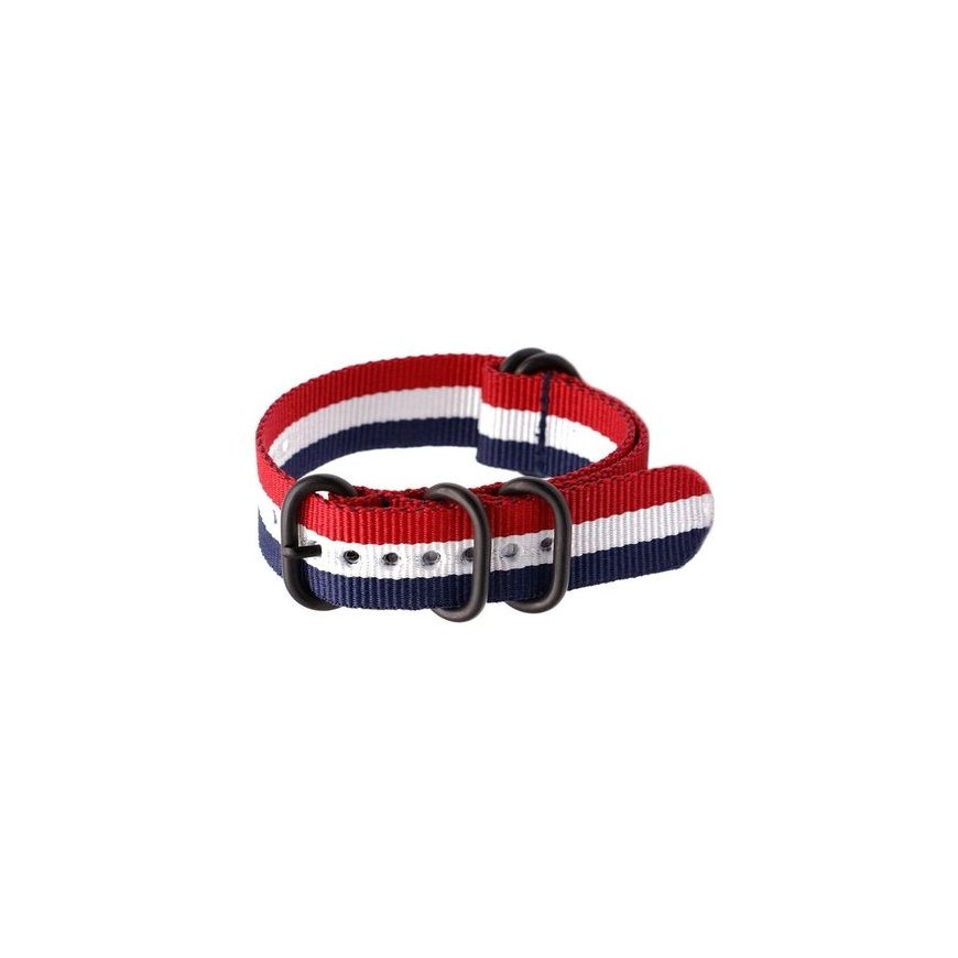 Pacific Strap N01 NATO Watch Band - Red/White/Blue - 22mm