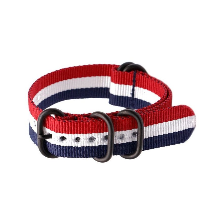 Pacific Strap N01 NATO Watch Band - Red/White/Blue - 22mm – 2