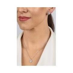 Brilio Silver Элегантный серебряный комплект с опалами SET299W (серьги, кулон)