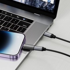 Tech-Protect UltraBoost USB-C (vīriešu) PD 60W 6A / mini jack 3.5mm (sieviešu) - USB-C (sieviešu) - melns