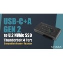 Icy Dock adapteris IcyDock USB4 į 15mm U.2/U.3 SSD išorinis adapteris Icy Dock adapteris IcyDock USB4 į 15mm U.2/U.3 SSD išorinis adapteris