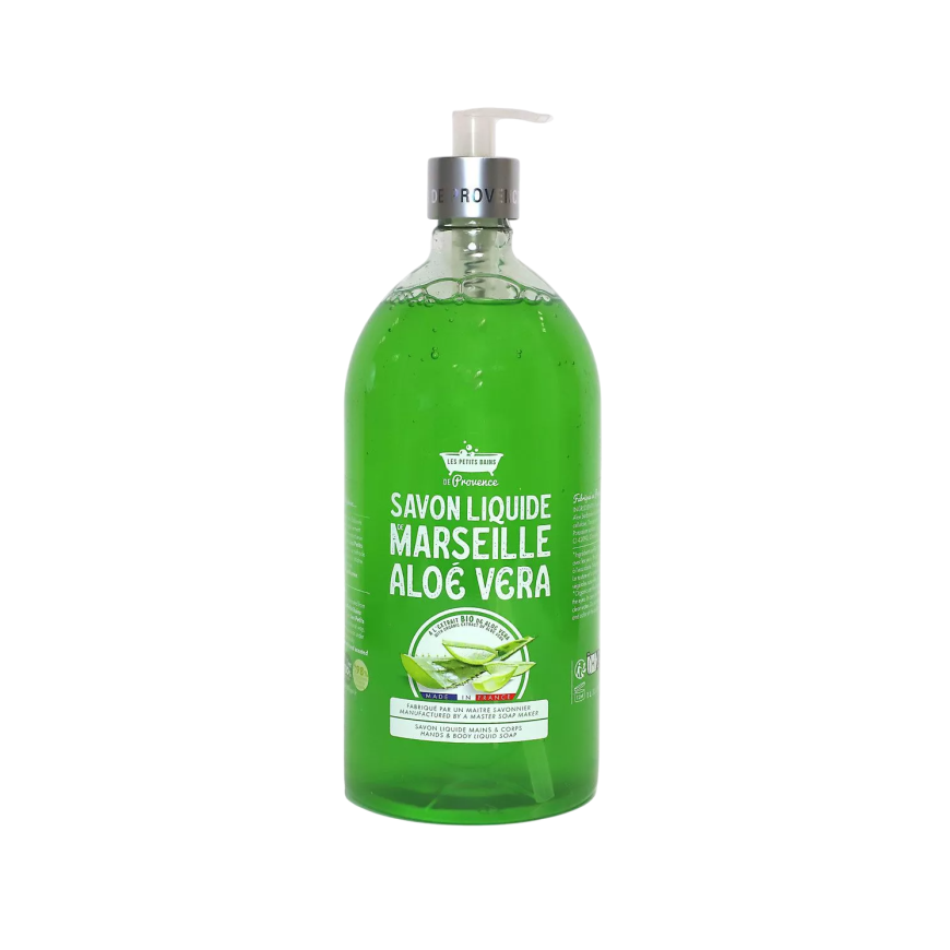 Les Petites Bains de Provence Marseille Aloe Vera vedelseep Kätele ja Kehale, 1000 ml – 2