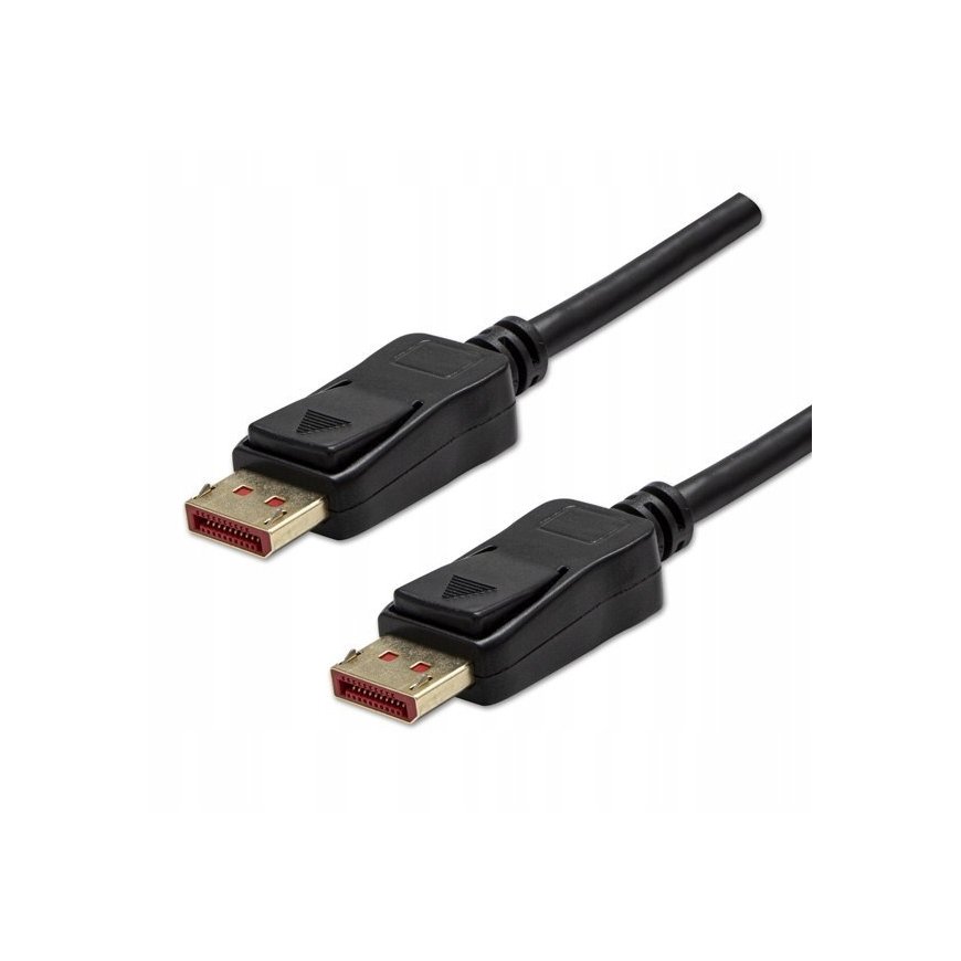 Video kaabel DisplayPort M - DisplayPort M, DP v 1.4, 2m, kullatud pistikud, must, logo blister, 8K@60Hz, 32,4Gb/s – 2