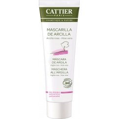 "Cattier Paris Cattier Rose Clay Mask Ps" Roosa savi mask veidi 100ml aloe veraga.