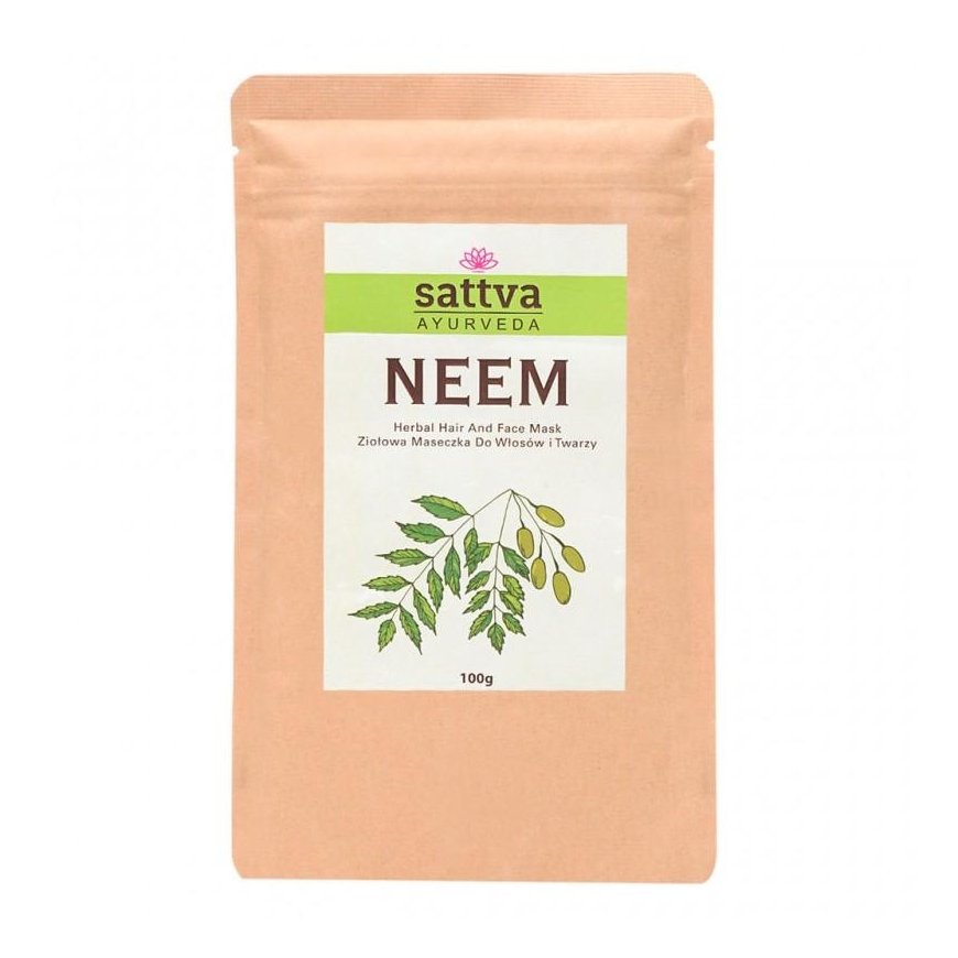 Порошок нима для масок для лица и волос Neem, Sattva Ayurveda, 100 г – 2