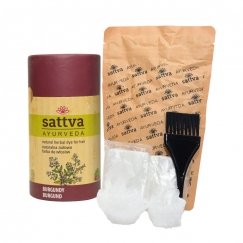 Kasvivärinen tummanpunavioletti hiusväri Burgundy, Sattva Ayurveda, 150g
