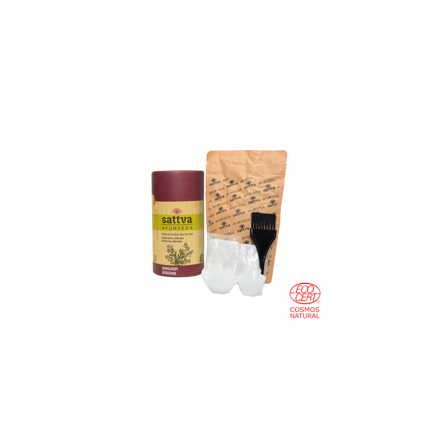 Растительные краски для волос темно-бордового цвета Burgundy, Sattva Ayurveda, 150 г – 2